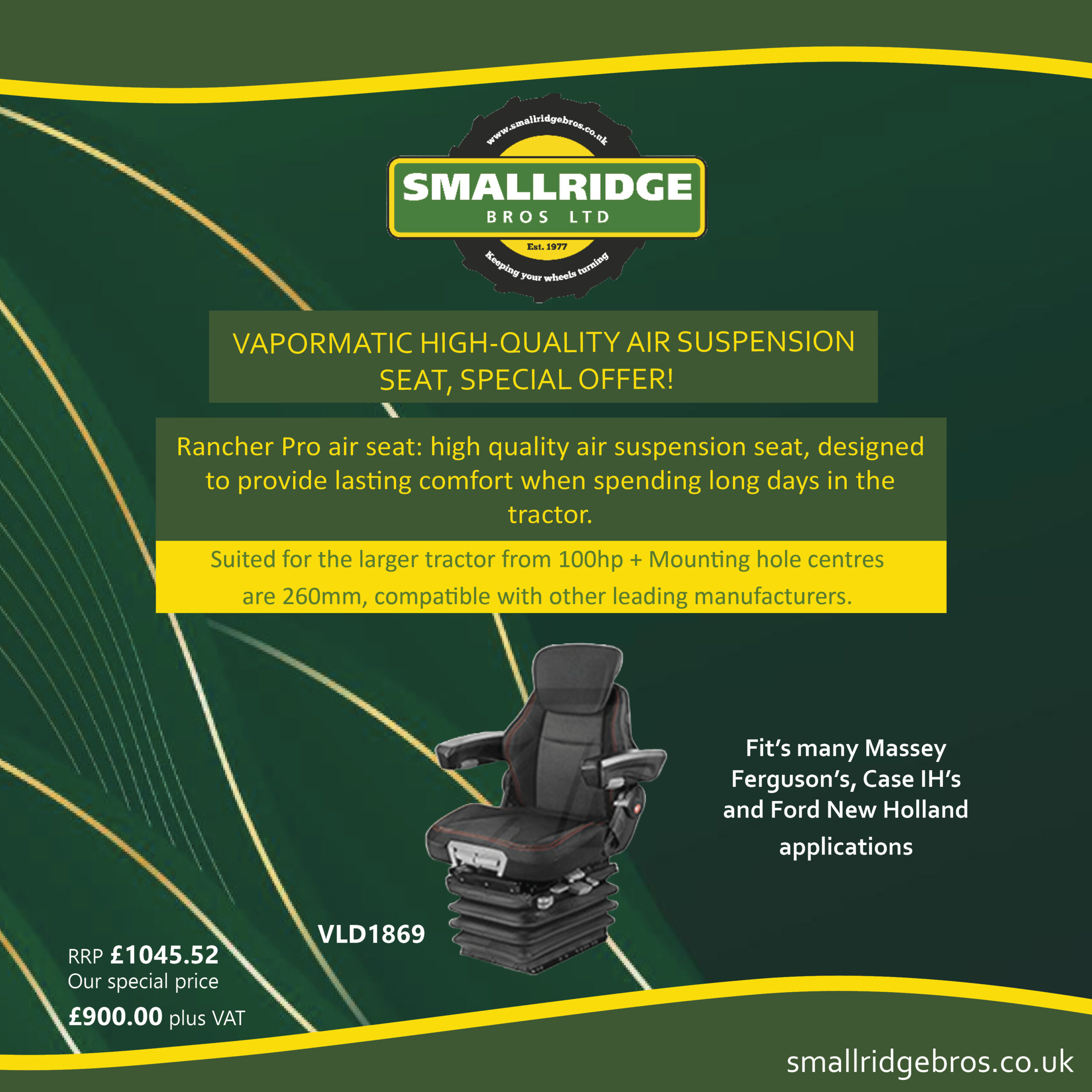 vapormatic high quality air suspension seat